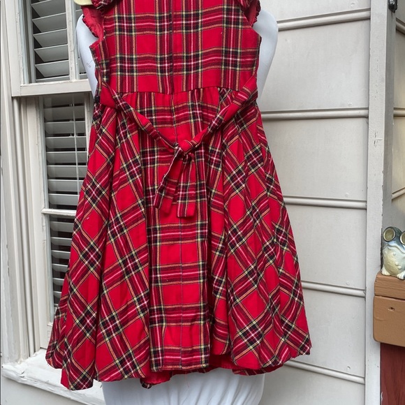 EUC- Bonnie Jean Red and Black Plaid Christmas Dress Size - Picture 9 of 12